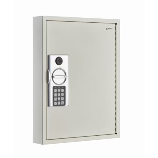 60-Key Steel Heavy-Duty Digital Lock Key Cabinet, White, Adiroffice, Mfr#: ADI680-60-WHI